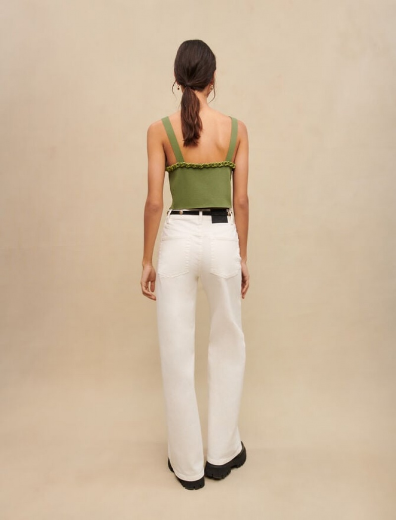 Maje Backless Crop Topjes Dames Khaki | WMCEITY-26